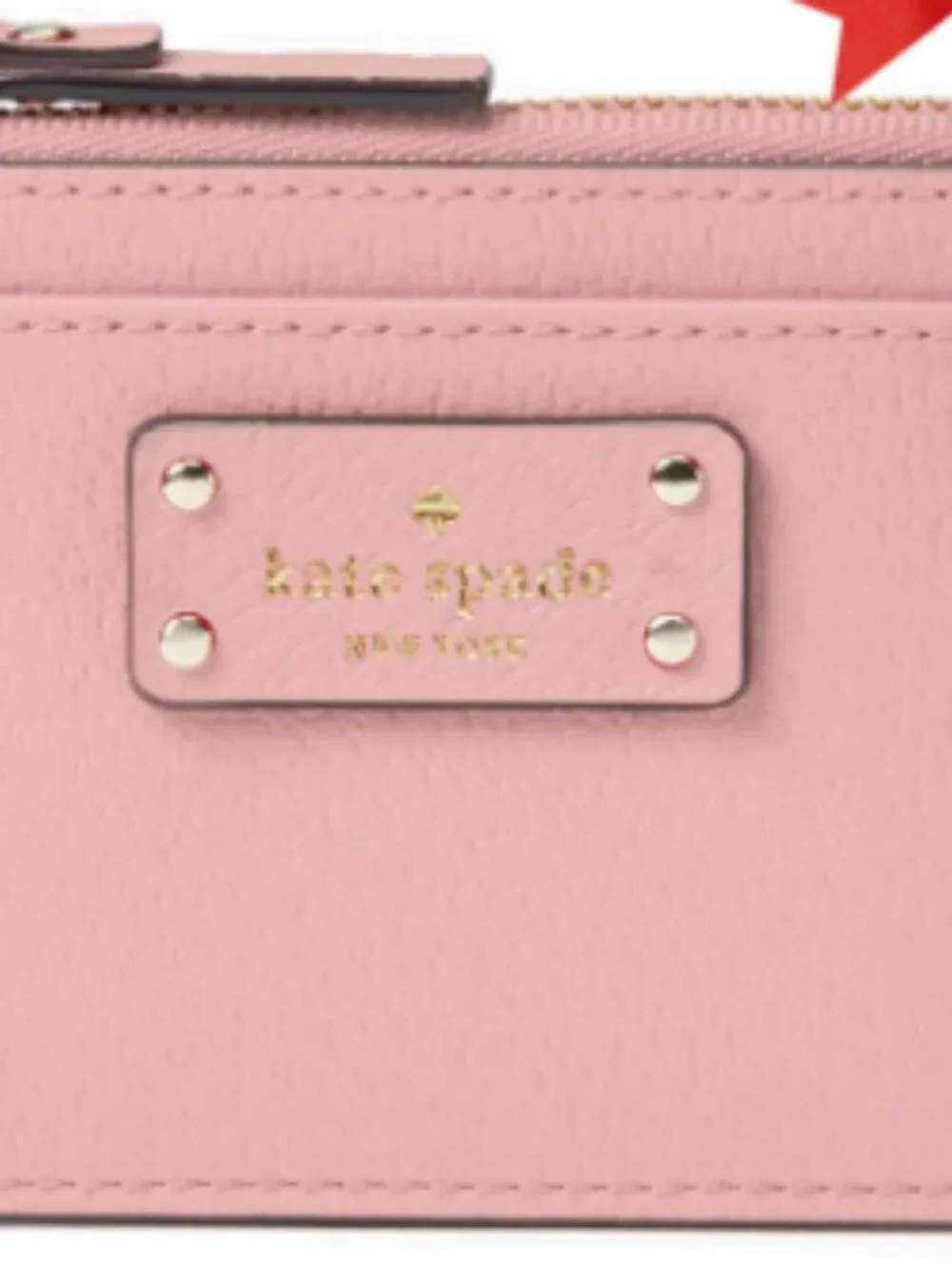 Kate Spade New York Blush Pink Leather Card Holder Zip Coin Pocket